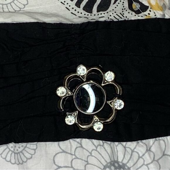 Beautiful! Kimono Cut Floral Dress Size Small Wide 3/4 Sleeves White and Brown - Picture 9 of 12